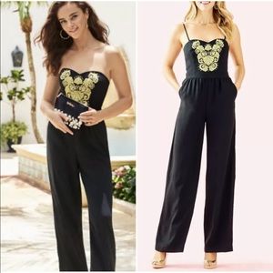Women’s 8 Lilly Pulitzer Black and Gold Jumpsuit